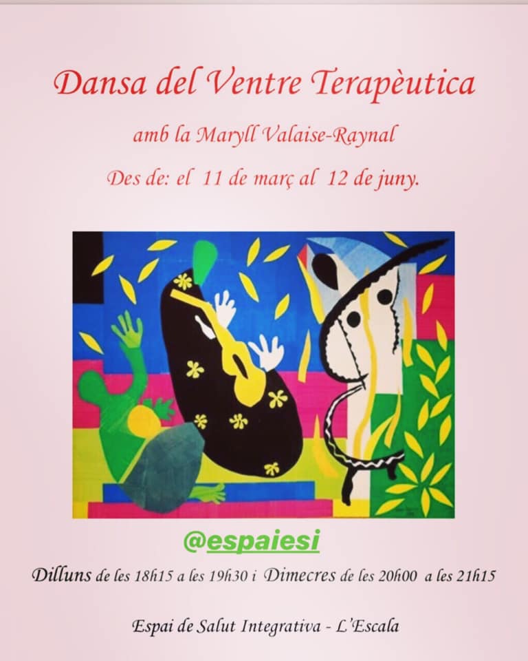 Cartel de clases de Danza del vientre terapéutica